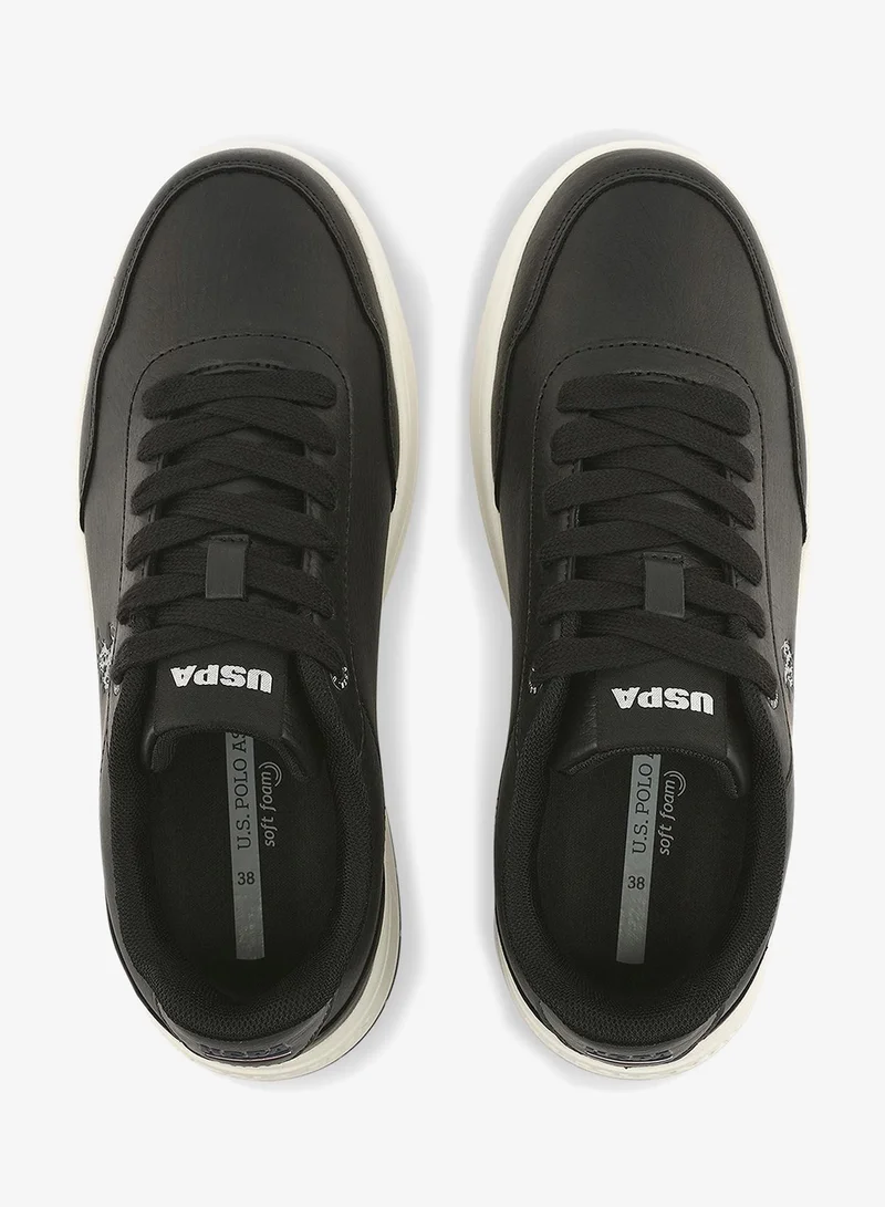 U.S. Polo Assn. black Women's Black Sneakers - Soft Pastel Accents with Retro-Inspired Design and Cushioned Sole for Effortless Style and Comfort for Women | Best Price UAE