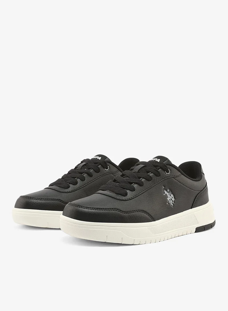 U.S. Polo Assn. black Women's Black Sneakers - Soft Pastel Accents with Retro-Inspired Design and Cushioned Sole for Effortless Style and Comfort for Women | Best Price UAE