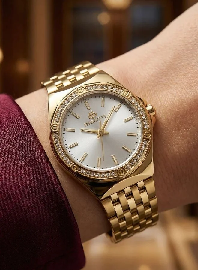 Bigotti Milano Bigotti - Raffinato Women Watch | Stainless SteelBrass Case | Analog | Round Dial | Mineral Glass | Japanese Quartz | Water Resistant 30 Meters
