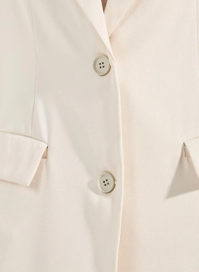 Styli Regular Fit Longline Blazer with Flap Detail