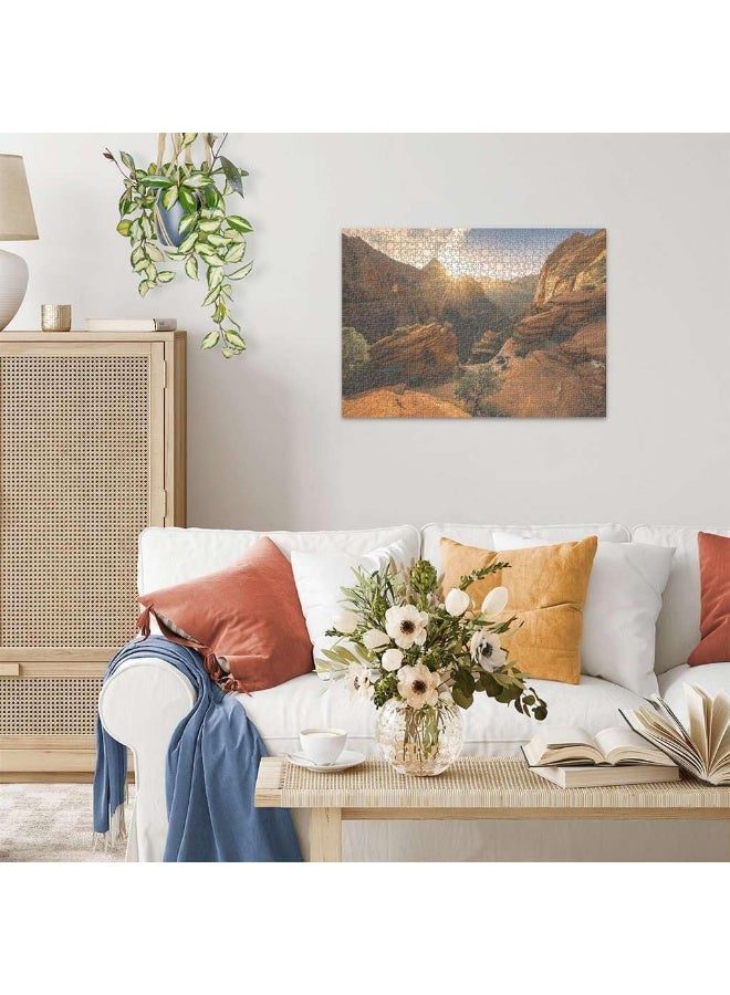 Ravensburger Zion Canyon USA 1000‑Piece Jigsaw Puzzle – 70×50 cm Premium Soft‑Click Fit & Anti‑Glare Linen‑Textured Paper for Ages 12+ – Dramatic Canyon Landscape | 16754‑8 - Image 4