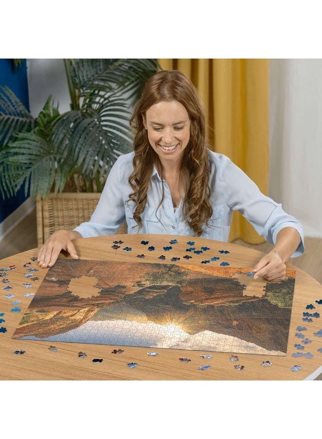 Ravensburger Zion Canyon USA 1000‑Piece Jigsaw Puzzle – 70×50 cm Premium Soft‑Click Fit & Anti‑Glare Linen‑Textured Paper for Ages 12+ – Dramatic Canyon Landscape | 16754‑8 - Image 3