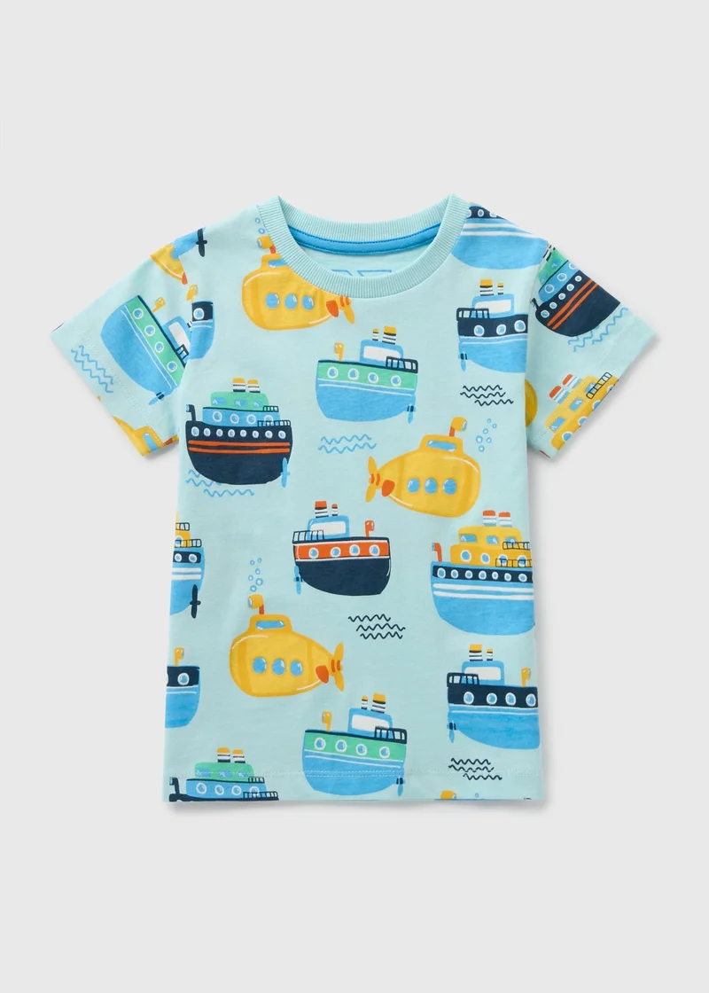 Matalan Boys Light Blue Boat T-Shirt
