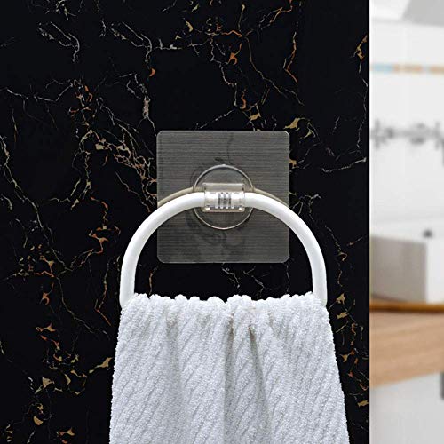 Zeinwap Magic Sticker Series Self Adhesive Plastic Towel Ring for Bathroom and Kitchen-White(Pack of 1) - Image 5