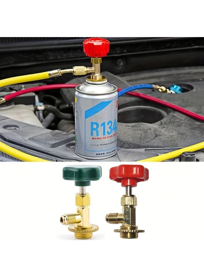 Red Refrigerant Can Tap Valve 1 4 SAE Connector Leak Proof Dispenser for R12 R22 R134a R410a R6000a Gases - Image 1