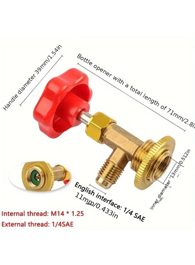Red Refrigerant Can Tap Valve 1 4 SAE Connector Leak Proof Dispenser for R12 R22 R134a R410a R6000a Gases - Image 2