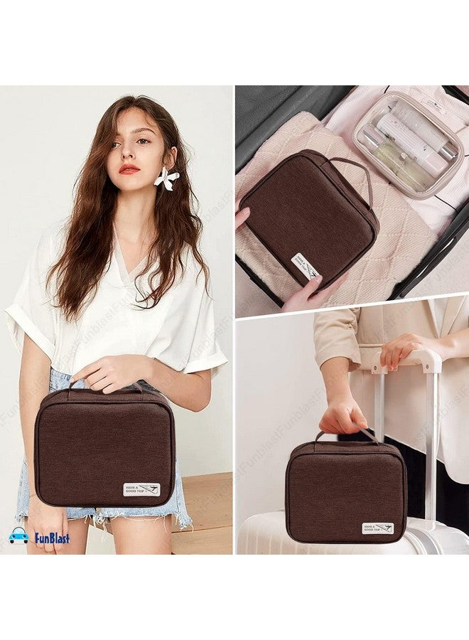FunBlast Toiletry Bag for Men and Women - Multipurpose Travel Bag with Waterproof Pockets, Mesh Pockets, Toiletry Kit, Cosmetics, Gadget, Make up and Accessories Bag, Shaving Kit Bag (Brown) - Image 2