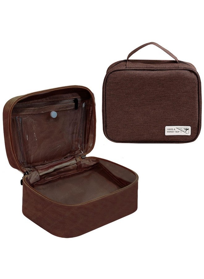 FunBlast Toiletry Bag for Men and Women - Multipurpose Travel Bag with Waterproof Pockets, Mesh Pockets, Toiletry Kit, Cosmetics, Gadget, Make up and Accessories Bag, Shaving Kit Bag (Brown) - Image 1