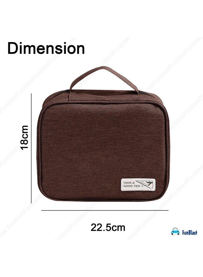 FunBlast Toiletry Bag for Men and Women - Multipurpose Travel Bag with Waterproof Pockets, Mesh Pockets, Toiletry Kit, Cosmetics, Gadget, Make up and Accessories Bag, Shaving Kit Bag (Brown) - Image 3
