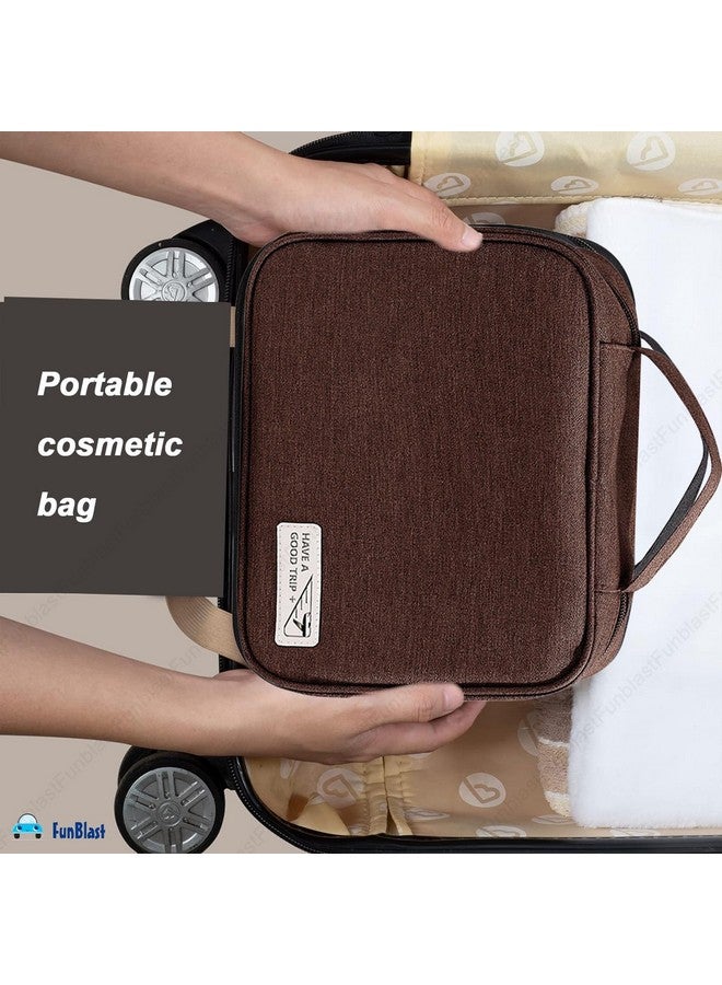 FunBlast Toiletry Bag for Men and Women - Multipurpose Travel Bag with Waterproof Pockets, Mesh Pockets, Toiletry Kit, Cosmetics, Gadget, Make up and Accessories Bag, Shaving Kit Bag (Brown) - Image 4