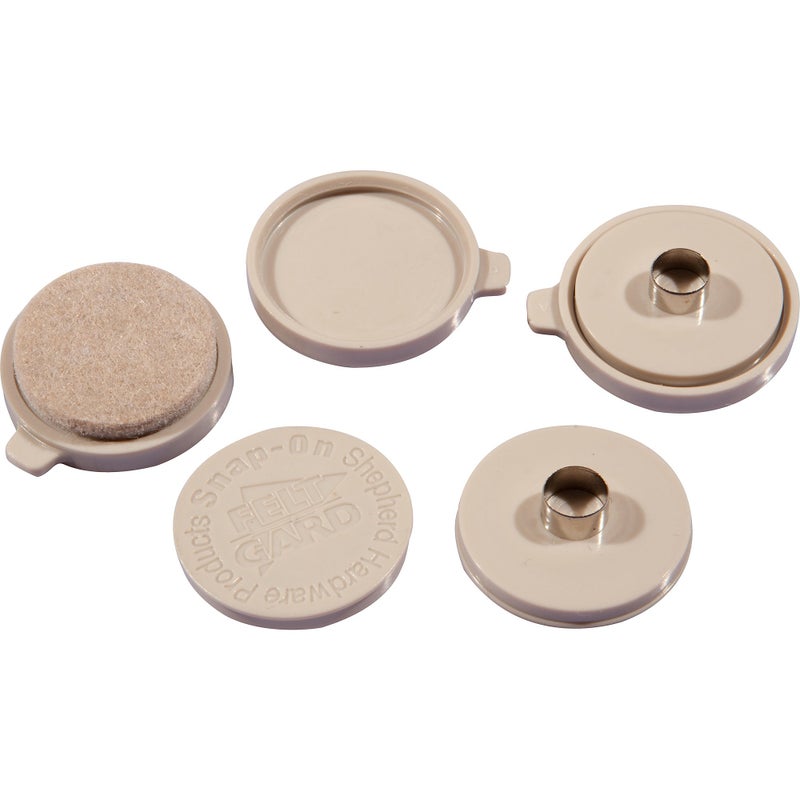 Shepherd Hardware 3633 7/8-Inch Heavy Duty Snap-On/Snap-Off Furniture Pads, 8-Count - Image 1