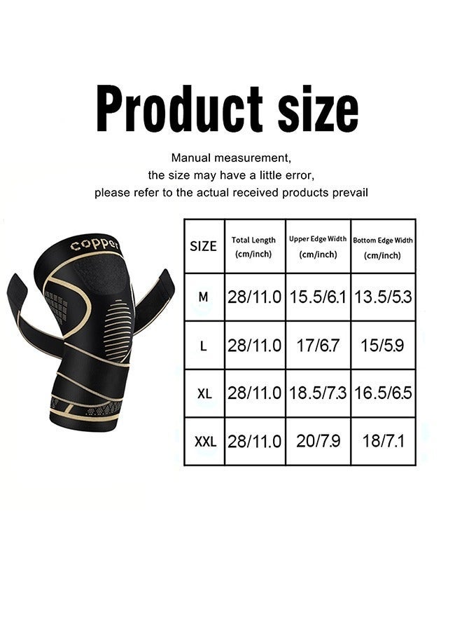 Copper Knee Brace For Knee PainFor Men And Women (Pack Of 2), Knee Compression Sleeves For Arthritis, ACL, Meniscus Tear, Joint Pain Relief, Knee Brace For Work, Running, Weightlifting (L) - Image 2
