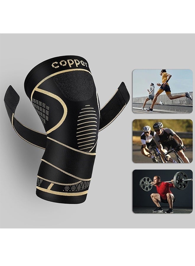 Copper Knee Brace For Knee PainFor Men And Women (Pack Of 2), Knee Compression Sleeves For Arthritis, ACL, Meniscus Tear, Joint Pain Relief, Knee Brace For Work, Running, Weightlifting (L) - Image 4
