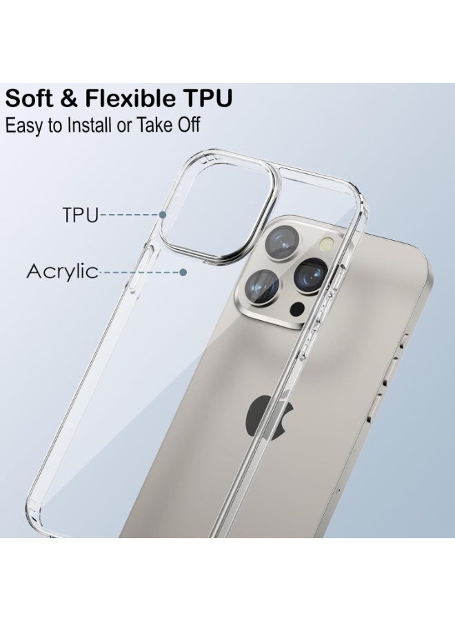 Berlia Clear Ice Case for iPhone 15 Pro Max - Slim, glossy, transparent protective cover; shock and scratch resistant; lightweight and durable; fingerprint-resistant clear back cover - Image 3