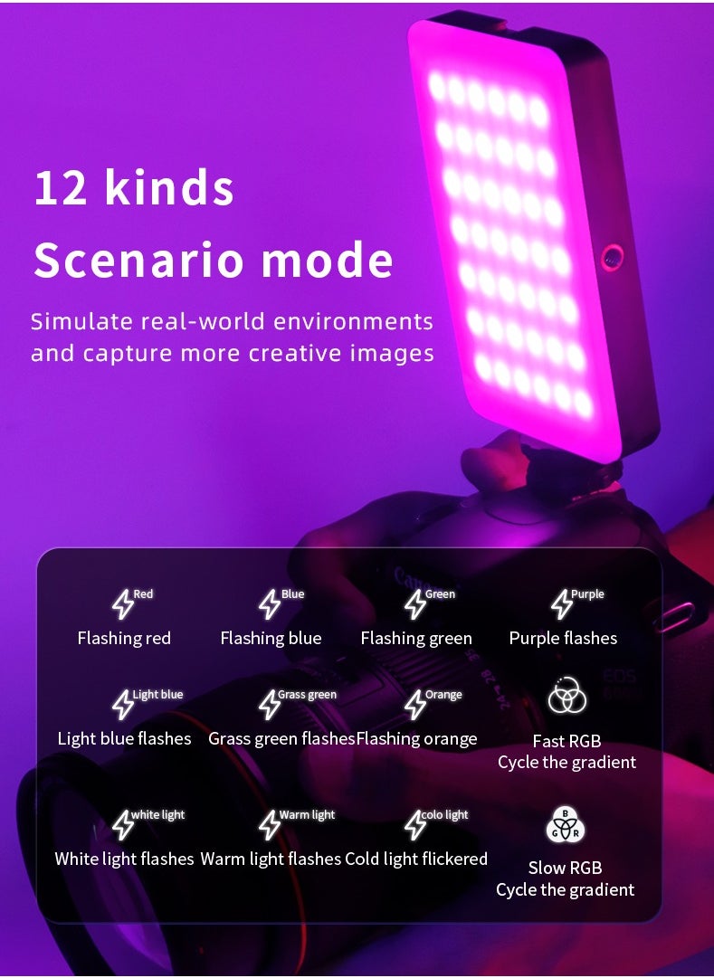 Generic Selfie Light for phone with 132 LEDs, 2000mAh Type-C Rechargeable Portable Selfie Light,RGB Light, Led Phone Light fo Ideal for Video Conferencing, Makeup, and TikTok. Compatible with Phone, Laptop, and Camera  - Image 2