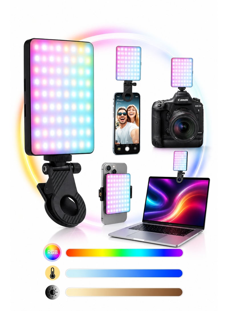 JoyousSto Selfie Light for phone with 132 LEDs, 2000mAh Type-C Rechargeable Portable Selfie Light,RGB Light, Led Phone Light fo Ideal for Video Conferencing, Makeup, and TikTok. Compatible with Phone, Laptop, and Camera - Image 1