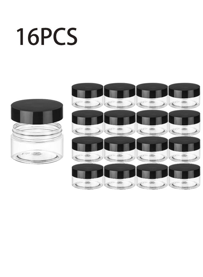 Geustos 1 Oz Cosmetic Cream Jars, 16-Pack, Small Plastic Storage Containers with Lids for Creams/Lotions  - Image 1