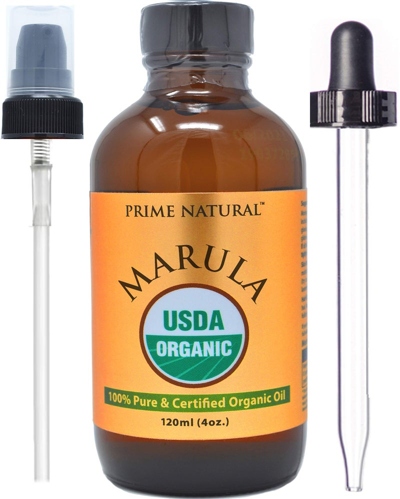 Prime Natural زيت المارولا العضوي الطبيعي 4 أونصات/120 مل - معتمد من وزارة الزراعة الأمريكية - معصور على البارد، غير مكرر، بكر - 100% نقي، طبيعي، نباتي، الأفضل للوجه، الجسم، الشعر، الأظافر، العناية بالبشرة - Image 1