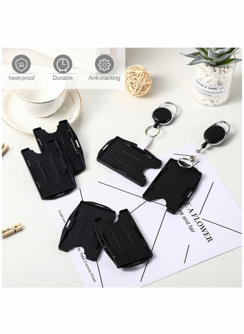 Y&D - 2 Sided id Badge Holder Rigid Hard Plastic Access Card case Vertical and Horizontal Black Protectors Credit Protector for Card(30 Packs) - Image 1