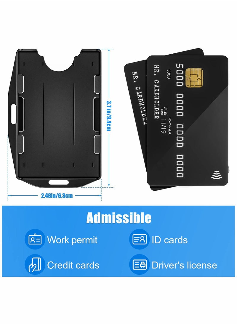 Y&D - 2 Sided id Badge Holder Rigid Hard Plastic Access Card case Vertical and Horizontal Black Protectors Credit Protector for Card(30 Packs) - Image 1