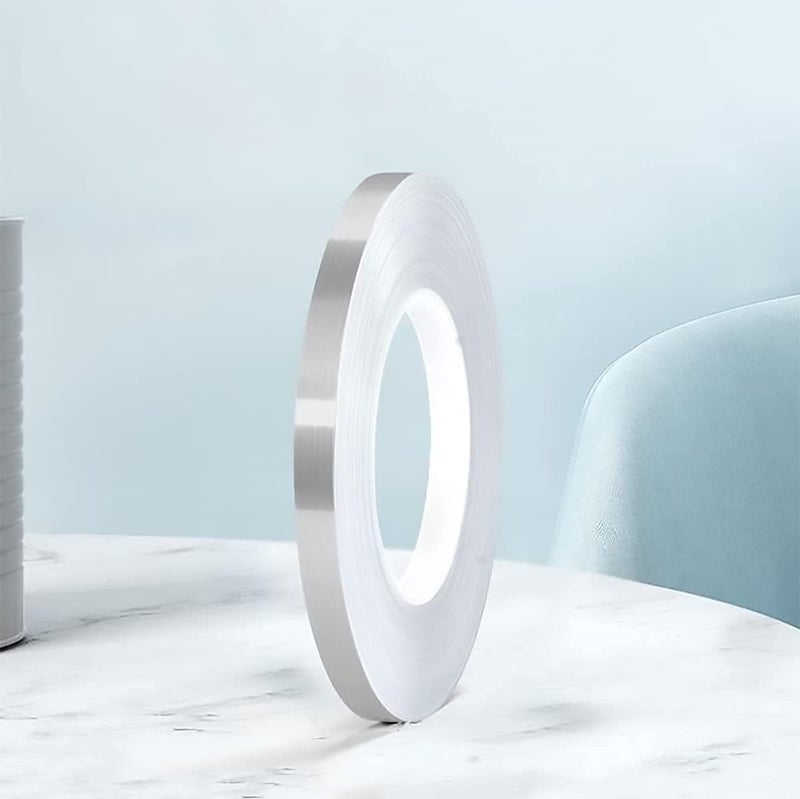 SAJAG Tile Gap Sticker Waterproof 50 Meters Silver Tape Self adessive Tile stickers for flooring tile decoration tape Gap Sealing Tape Strip 02cm x 50m Silver Silver 5 - Image 1