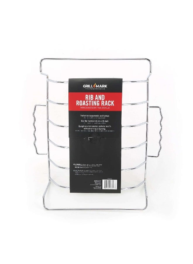 Grill Mark Non Stick Spacious Chrome Plated Steel Rib and Roast Rack Silver 10 x 4.7 Inch 06828ACE  - Image 3