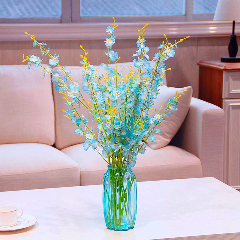 MISSWARM 10 PCS Dancing Lady Orchids Butterfly Artificial Flowers, 38 Inches Silk Artificial Flower Fake Flowers for Wedding and Home Decoration (Teal Blue) - Image 3