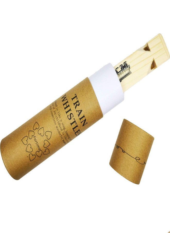 Fartime صفارة قطار خشبية من فارتايم مع صندوق هدايا جميل، 4 نغمات، هدايا تعليمية للأطفال الصغار، هدايا حفلات مع مخطط انفجار للأطفال - Image 2