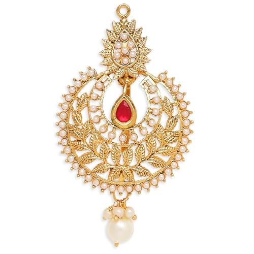 Oomph! OOMPH Jewellery Gold Tone Kundan Hair Bun Pin - Juda Pin - Ethnic Chandbali Style for Women & Girls Stylish Latest (HST14_O) - Image 1