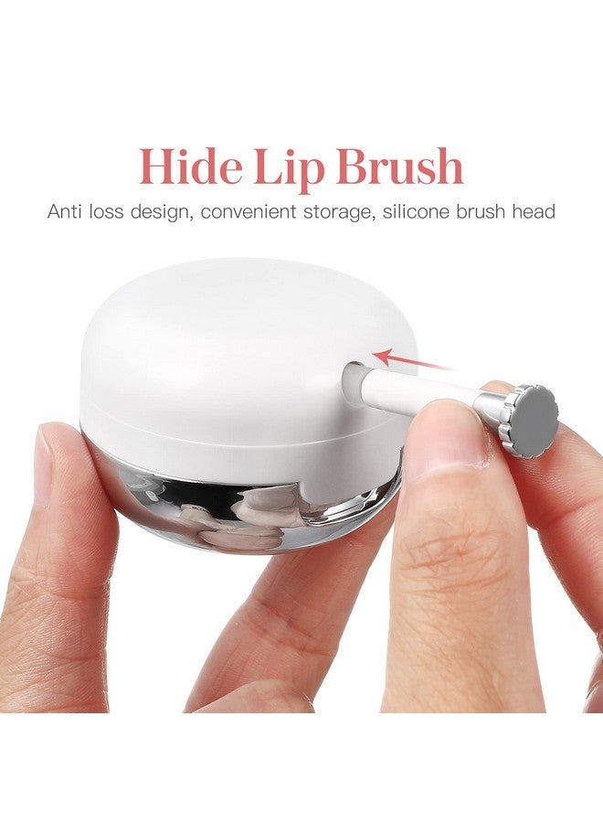 Beaupretty 2 Pieces Plastic Lips Balm Jars Empty Lip Mask Holder Box With Silicone Lip Brush Mirror Refillable Lipstick Pot For Home Travel - Image 4