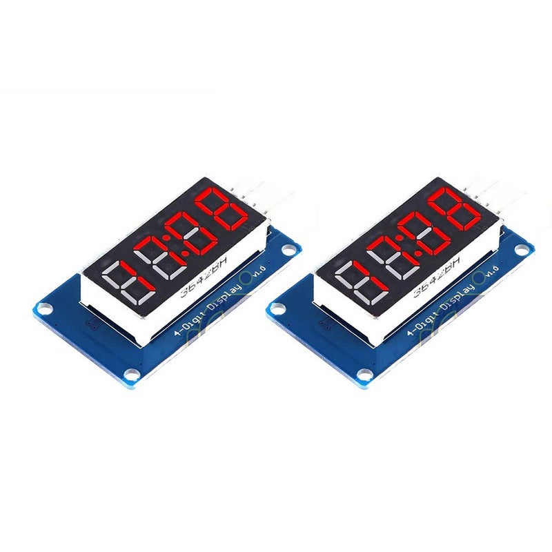 DEVMO 2PCS TM1637 4 Bits Digital Tube LED Display Module with Clock Display TM1637 Relay Board Compatible with Ar-duino - Image 1