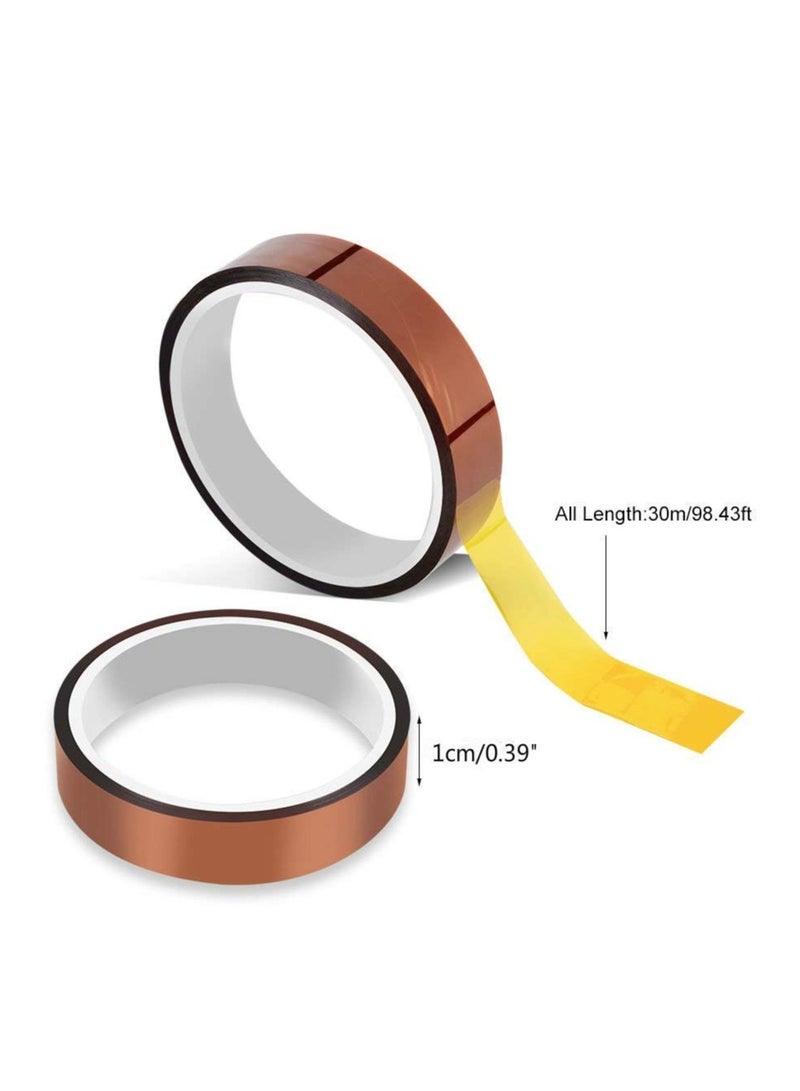 Generic Professional Grade Heat Transfer Tape - 2-Pack 10mm x 33m (0.4 Wide) High Temp Tape Withstands 500°F, No Residue Thermal Adhesive for Sublimation/Heat Press (Commercial-Grade Cloth Backing)  - Image 1