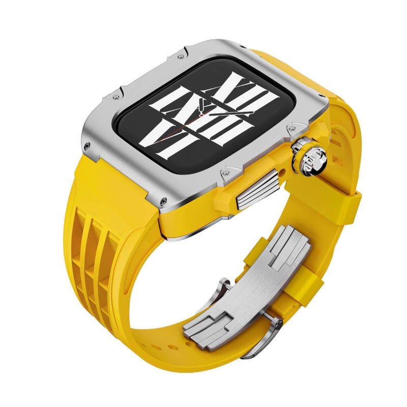 سوار ساعة ذكية سوار رياضي من السيليكون متوافق باللون أسود قابل للتعديل مع Apple Watch 42/44/45/49mm بملاءمة قابلة للتعديل وحزام بديل - Image 5