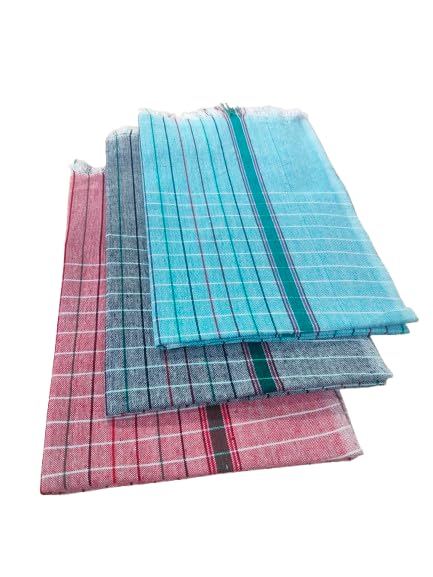 AYUS Cotton Bath Towel 480 GSM (Set of 3, Lavender, Red, Sky, Blue 75 cm X 150 cm) - Image 2