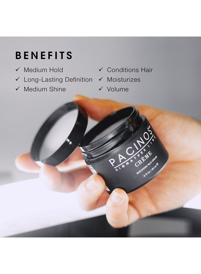 Pacinos Crème - Sculpting Wax Cream, Medium Hold with Medium Shine, All Hair Types, 4 fl. oz. - Image 2