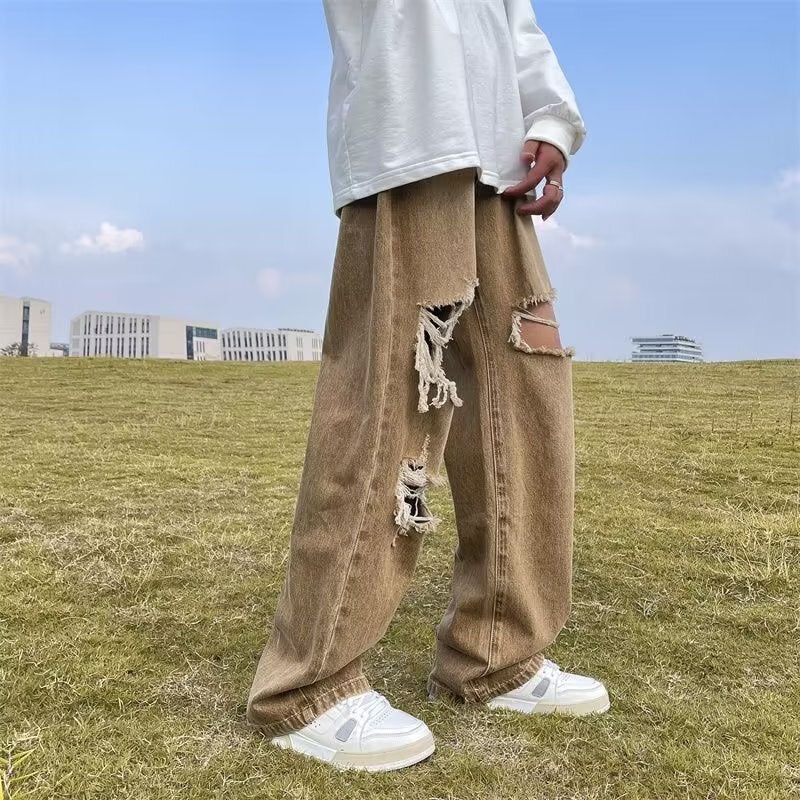 Unisex Classic Denim Jeans Loose Fit Daily Outdoor Wear - Image 5