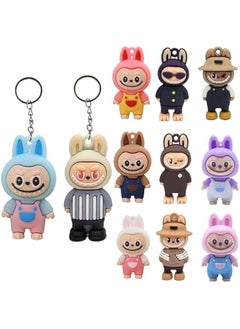 Arabest 11 PCS Labubu Action Figure Doll Keychain Monster Macaron Doll Wings of Fortune Hanging Card Toy Modern Home Decor  - Image 1