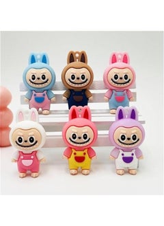Arabest 11 PCS Labubu Action Figure Doll Keychain Monster Macaron Doll Wings of Fortune Hanging Card Toy Modern Home Decor  - Image 4