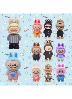 Arabest 11 PCS Labubu Action Figure Doll Keychain Monster Macaron Doll Wings of Fortune Hanging Card Toy Modern Home Decor  - Image 5