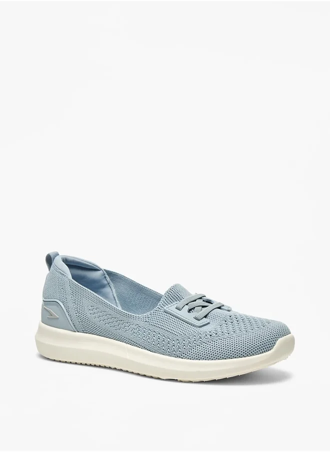 Dash Textured Slip-On Sports Shoes with Lace-Up Detail