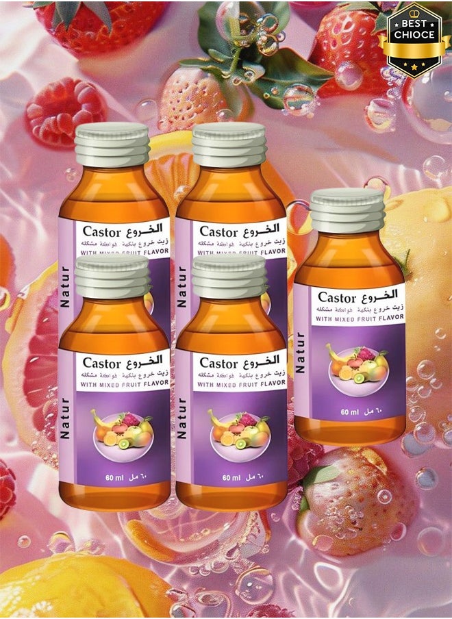 5 Pieces Castor Oil Mixed Fruit Flavor 60ml - pzsku/Z7EF498C1D7AA8BE043D6Z/45/_/1732133382/7322a802-8357-4c63-99bb-a0530e928608