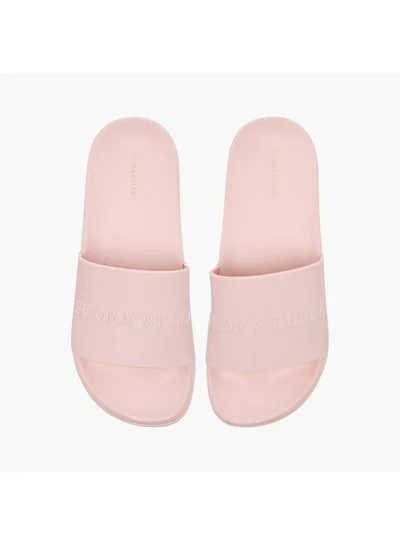 Flora Bella By Shoexpress Women's Logo Detail Slip-On Slides