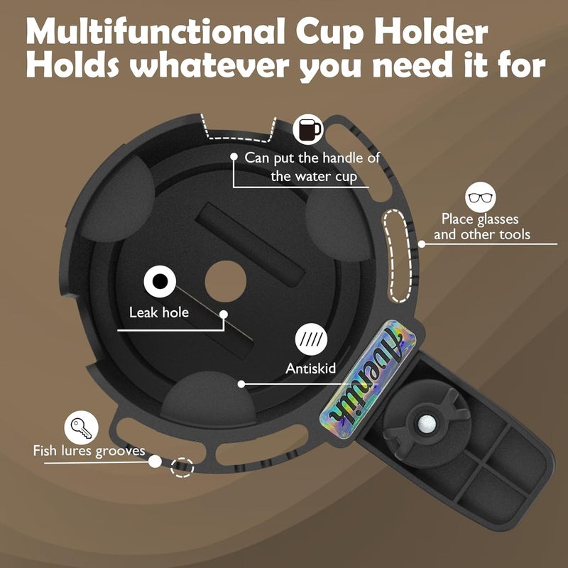 EDSRDUX Desk Cup Holder AntiSpill Table Cup Holder for Water Bottles Wheelchairs Workstations Gaming Desk Accessories Black Large - Image 3