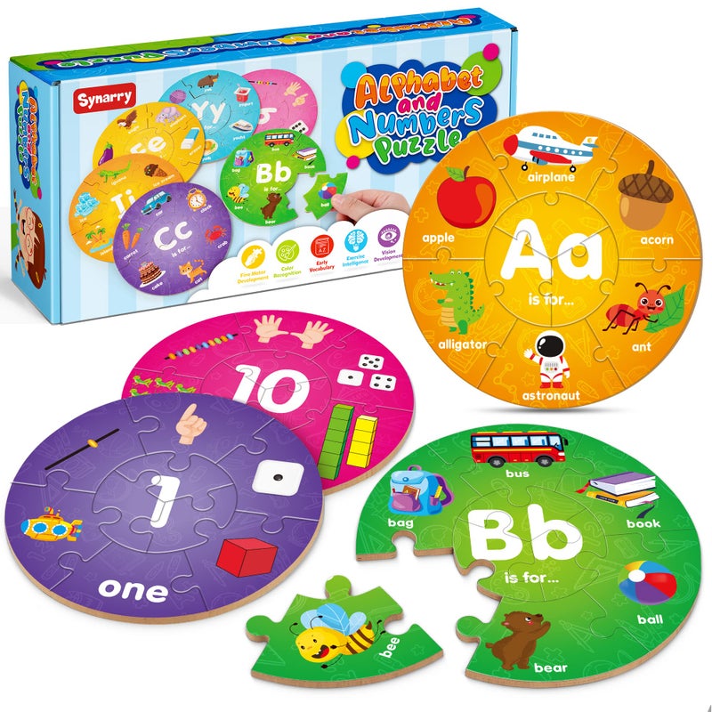 SYNARRY Number and Alphabet Puzzles for Kids Ages 46 Alphabet Learning Toys for Kids Ages 35 ABC Puzzles Preschool Learning Activities Educational Toys Gifts for 3 4 5 6 7 8 Year Old Boys Girls - Image 4