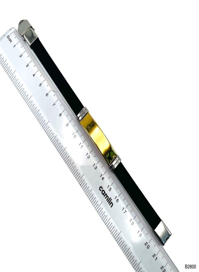 ZIVOM® Stainless Steel Rubber Gold Black ID Wrist Band Bracelet For Men - Image 4