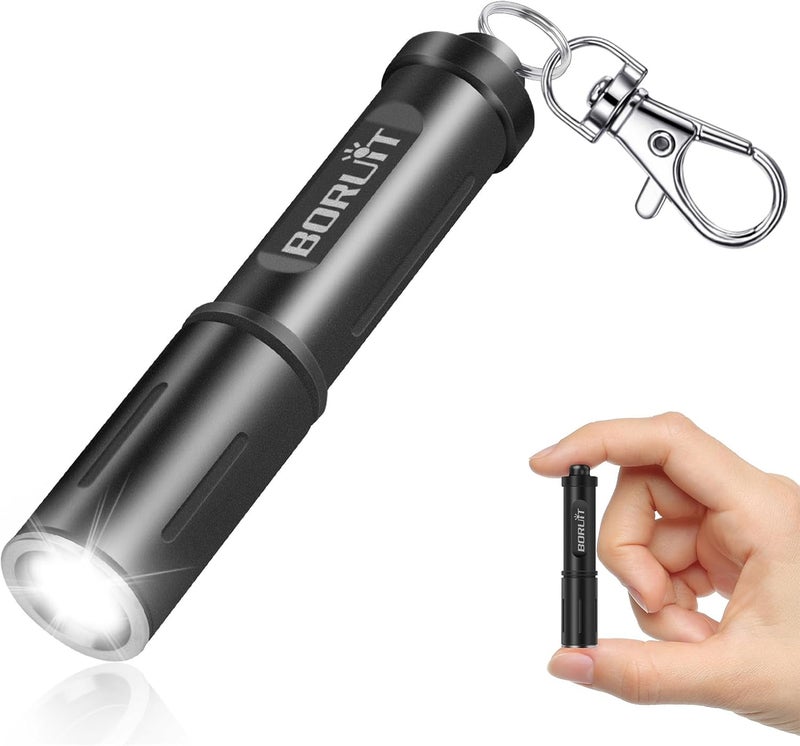 BORUIT RJ11 LED Mini Keyring Torch - 120 Lumens, Waterproof EDC Flashlight - Image 1