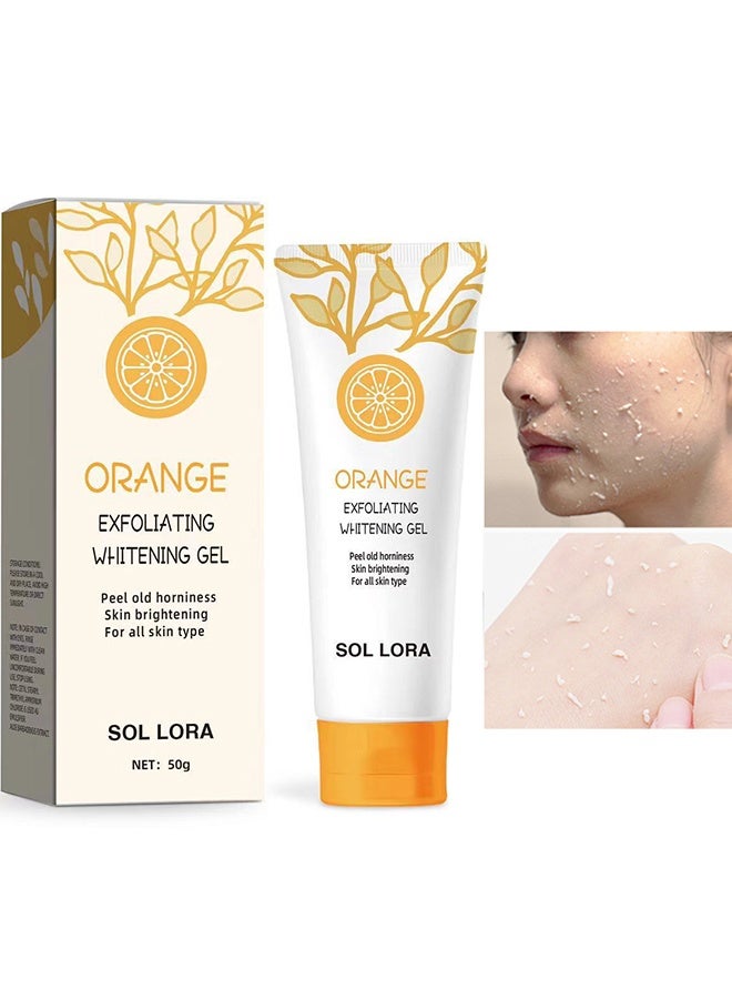 SOL LORA Orange Exfoliating Whitening Gel, Mildly Exfoliate, Moisturize and Brighten Skin, Improve Skin Condition, Suitable for All Skin Types, Exfoliating Gel Scrub 50g - Image 1