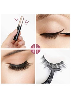 Vinayakart 3D 3 Pair False Magnetic Eyelashes Eyeliner With Special Tool ( 11=12=18)  - Image 4