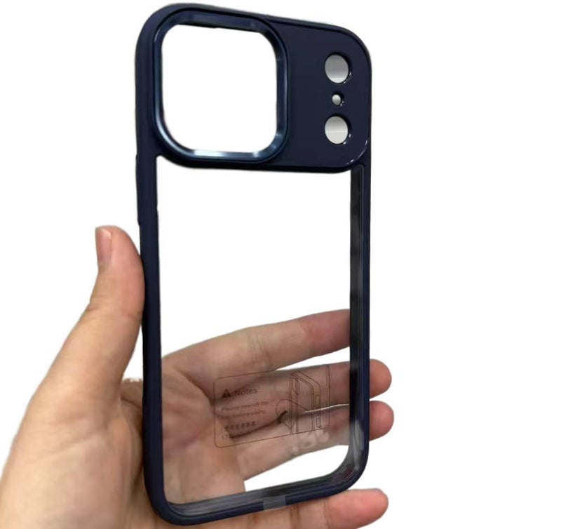 Drop Protection iPhone 15 Acrylic PC + for 15 Plus 15 Pro 15 Pro Max with Metal Eagle Eye Lens and Anti Fingerprint in Blue - Image 1