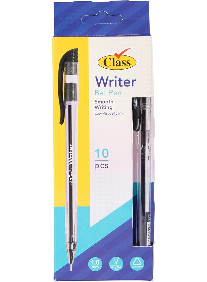 كلاس قلم حبر أسود للكاتب، علبة 10 قطع - Image 1